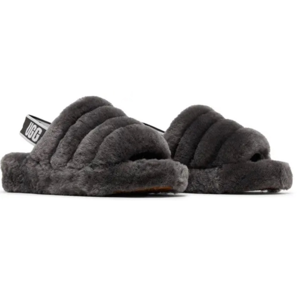 UGG fluff yeah gray slippers